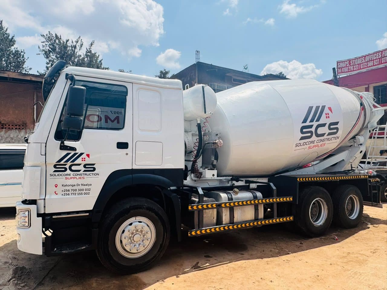 SolidCore branded concrete mixer truck